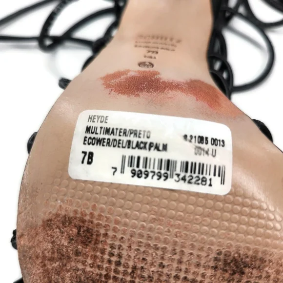 Schutz Heyde Black Leather Strappy Wrap Around & Tie Open-Toe High Heel Sandals - Picture 10 of 11